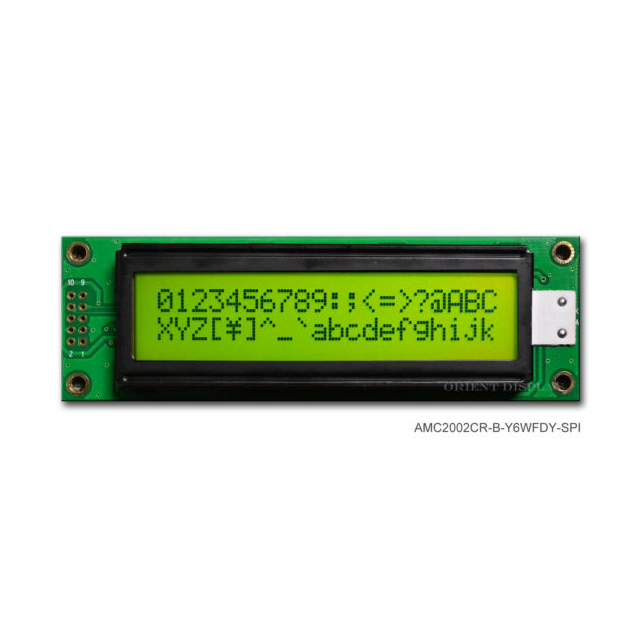 【AMC2002CR-B-Y6WFDY-SPI】LCD COB CHAR 20X2 Y/G TRANSF SPI