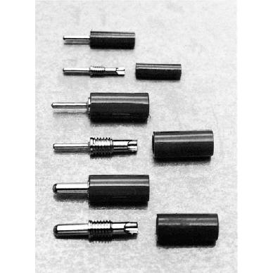 【OP-7-2-100 黒】超小型パネルチェック用端子 プラグ(電線AWG-18・1m付)黒(10個入)