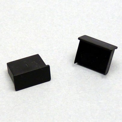 【USBCAPK-B0-6】USB-Aタイプ用コネクター保護キャップ(黒、つまみなし、6個入)