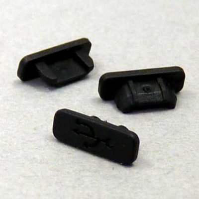 【USBMCBCK-B0-6】USB Micro-Bタイプ用コネクター保護キャップ(黒、つまみなし、6個入)