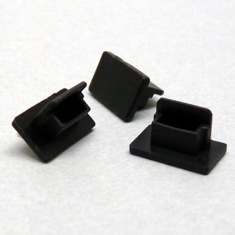 【USBMBCAPK-B0-6】USB Mini-B用コネクター保護キャップ(黒、つまみなし、6個入)