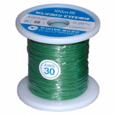 【AWG30-100-G】ETFE電線(ジュンフロン線)緑 0.26mm 100m