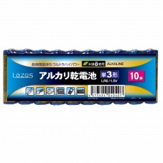 【LA-T3X10】Lazos 単3アルカリ乾電池(10本入)