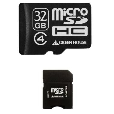 【GHSDMRHC32G4】microSDHCカード(アダプター付属)32GB クラス4