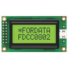 【FC0802B00-FHYYBW-51LE】Fordata 液晶英数字ディスプレイ 半透過型 英数字 黄緑 2列8文字x8 char