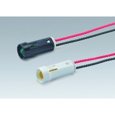 【DB-41-FL-WG】LEDブラケット(凹型，リードタイプ，本体色:白，取付孔:φ8.3mm，緑)