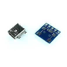 【ABB-USB-MNB-CV】miniUSBタイプB ピッチ変換基板 コンパクト(2組セット)