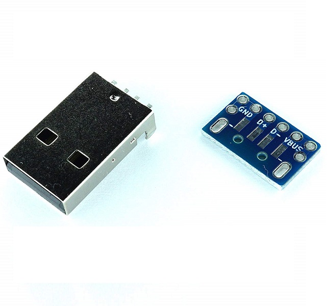 【ABB-USB-TPA-CV】USB TypeA ピッチ変換基板 コンパクト(2組セット)