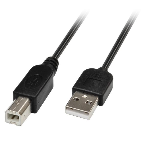 【GH-USB20B/2MK】USB2.0 ケーブル A-B 2m ブラック