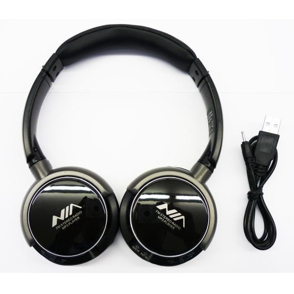 【EM-IEPMRH8801-BK】MP3プレーヤー搭載ヘッドホン ブラック