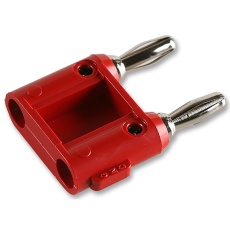 【1330-2】ADAPTOR  2 4MM PLUG-CABLE  RED