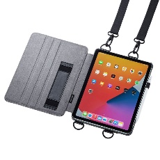 【PDA-IPAD1712BK】iPad Air 2020 スタンド機能付きショルダーベルトケース