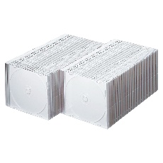 【FCD-PU100MWN】BD・DVD・CDケース(スリム・100枚セット・ホワイト)