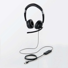【HS-HP101UNCBK】デュアルマイクノイズリダクション有線ヘッドセット USB 両耳
