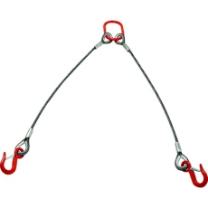 【TWEL-2P-6S2】2本吊りアルミロックスリング フック付き 6mmX2m