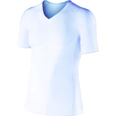 【JW-622-WH-M】おたふく BT冷感 パワーストレッチ 半袖Vネックシャツ ホワイト M