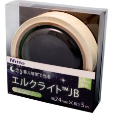 【NB-2405B】日東エルマテ 中輝度蓄光テープ JIS-JB級 0.25mm×24mm×5m グリーン