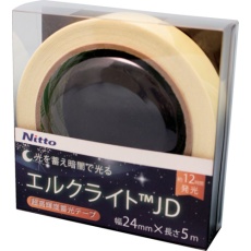 【NB-2405D】日東エルマテ 超高輝度蓄光テープ JIS-JD級 0.6mm×24mm×5m グリーン