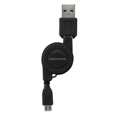 【GH-UCRMB-BK】スマホ対応 USB急速充電ケーブル(microB)ブラック