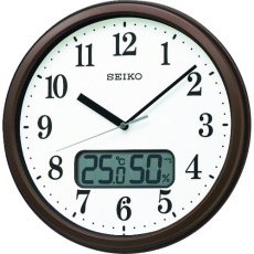 【KX244B】SEIKO 電波掛時計[KX244B](温度湿度表示付き)