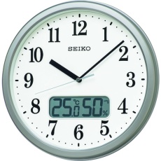 【KX244S】SEIKO 電波掛時計[KX244S](温度湿度表示付き)