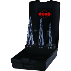 【101087PRO】RUKO スパイラルステップドリル 3本セット ハイス ルナテックコーティング