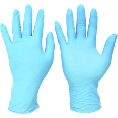 【 VERTE-728-SS】ミドリ安全 ニトリル手袋 加硫促進剤不使用 ベルテ728 ブルー 粉無 100枚 SS