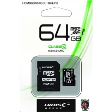 【HDMCSDX64GCL10UIJP3】ハイディスク マイクロSD64GB
