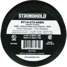 【ST14-075-60BK】ストロングホールド StrongHoldビニールテープ 一般用途用 黒 幅19.1mm 長さ18m ST14-075-60BK