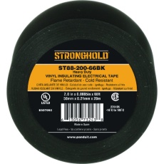 【ST88-200-66BK】ストロングホールド StrongHoldビニールテープ 耐熱・耐寒・難燃 ヘビーデューティーグレード 黒 幅50.8mm 長さ20m ST88-200-66BK