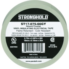 【ST17-075-66GY】ストロングホールド StrongHoldビニールテープ 一般用途用 グレー 幅19.1mm 長さ20m ST17-075-66GY