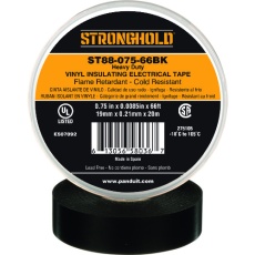 【ST88-075-66BK】ストロングホールド StrongHoldビニールテープ 耐熱・耐寒・難燃 ヘビーデューティーグレード 黒 幅19.1mm 長さ20m ST88-075-66BL