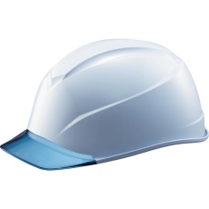 【123-JZV-V5-W3-J】タニザワ エアライトS搭載ヘルメット(透明バイザータイプ・溝付) 透明バイザー:ブルー/帽体色:白