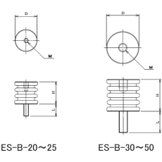 【ES-B-20-6-VO】カメダ ESスペーサー 難燃性 ボルト・ナットタイプ
