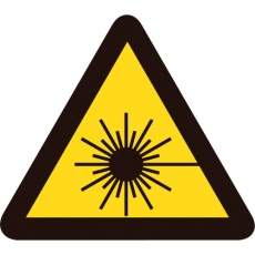 【203008】緑十字 PL警告ステッカー レーザー光線 PL-8(小) 25mm三角 10枚組