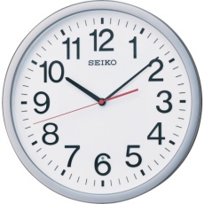 【KX229S】SEIKO 電波掛時計 直径361×48 P枠 銀色メタリック