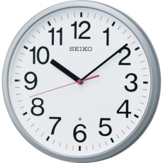 【KX230S】SEIKO 電波掛時計 直径305×45 P枠 銀色メタリック
