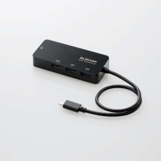 【EDC-GUC3H2-B】USB Type-C(TM) 1Gbps有線LANアダプター[USBハブ付き](黒)