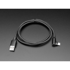 【ADA-5031】USB A - USB Type-C(L字) ナイロンUSBケーブル1m黒