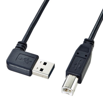 【KU-RL15】両面挿せるL型USBケーブル(A-B 標準)
