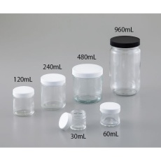 【4-2904-01】30ml クリーン処理済広口ガラス瓶 G