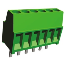 【282834-6】基板用端子台、Buchananシリーズ、2.54mmピッチ 、1列、6極、緑