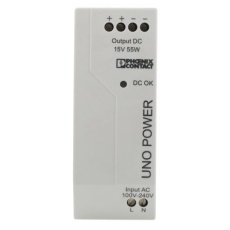 【2903001】DINレール取付け用スイッチング電源、2903001、出力:3.7A、定格:55W 入力電圧:ac 出力電圧:dc 15V dc/