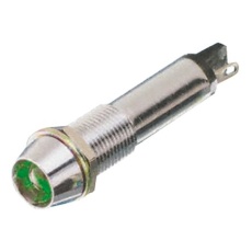 【609-2212-130F】Dialight 表示灯、12V dc、緑、実装ホールサイズ:9mm、609-2212-130F