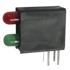 【L-710A8GE/1I1GD-RV】基板用LED表示灯 緑/赤 直角 40 ° 2色 スルーホール実装
