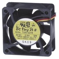 【TUDC12D4】軸流ファン 電源電圧:12 V dc、DC、60 x 60 x 25.5mm、TUDC12D4
