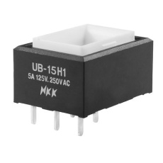 【UB15RKW035F】押しボタンスイッチ、On-(On)、スルーホール、単極双投(SPDT)、UB15RKW035F