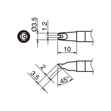 【T39-BCR1235】こて先BC型溝付内1.2mm外3.5mm