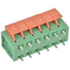 【1776260-6】TE Connectivity 基板用端子台、Buchananシリーズ、5.08mmピッチ 、1列、6極、緑