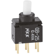 【GB-25AP】NKK Switches 押しボタンスイッチ、モーメンタリ、PCB、双極双投(DPDT)、GB-25AP